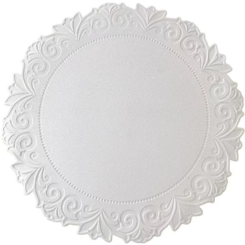 

Кружевная круглая подставка из искусственной кожи, нескользящая, водонепроницаемая и термостойкая, коврики для обеденного стола, подставки под горячее для кастрюль и сковородок, подставки под чашки