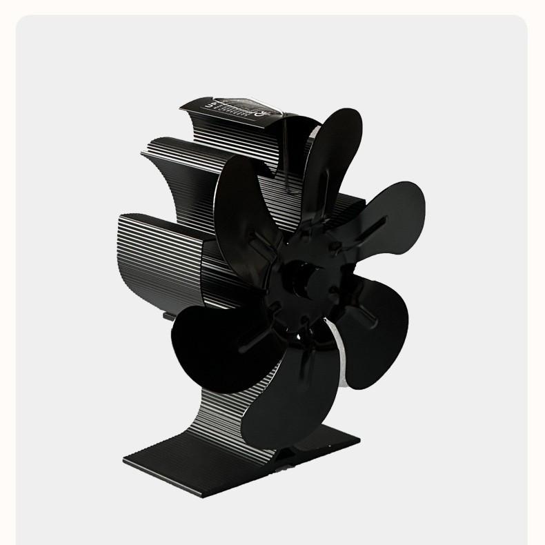 Leaf Thermo-dynamic Aluminum Fireplace Fan: High-Temperature Resistant Rotating Heating Plate for Portable Thermal Energy Generation.