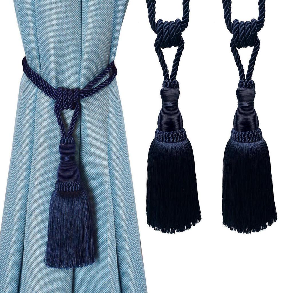 1&2 Pièces Embrasses de Rideaux Décoratives Fait Main Élégantes Cordelettes Pompons Retenues pour Rideaux Décor Accessoires de Pièce Support de Rideau