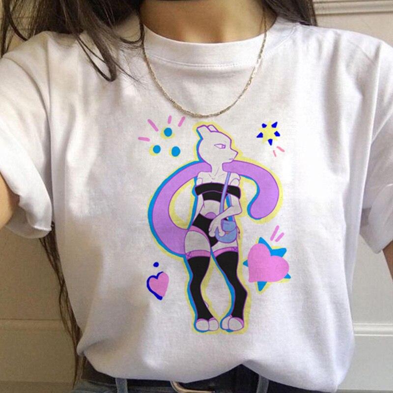 T-shirt à manches courtes imprimé dessin animé pour femme, haut