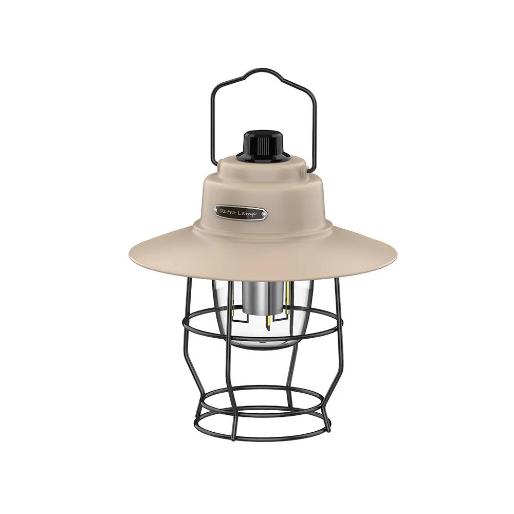 Vintage LED Camping Lantern Battery Powered Portable Waterproof for Camping Emergency Home Power Outages Indoor Outdoor