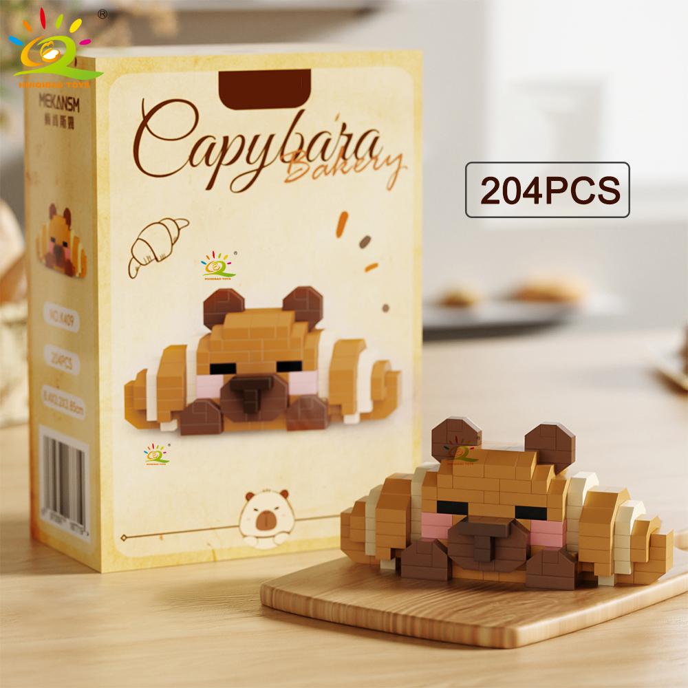 

Non-Toxic Moc Capybara Cavy Animal Micro Building Block Guinea Pig Mini Diamond Model Brick Toy For Children Desk Decor.