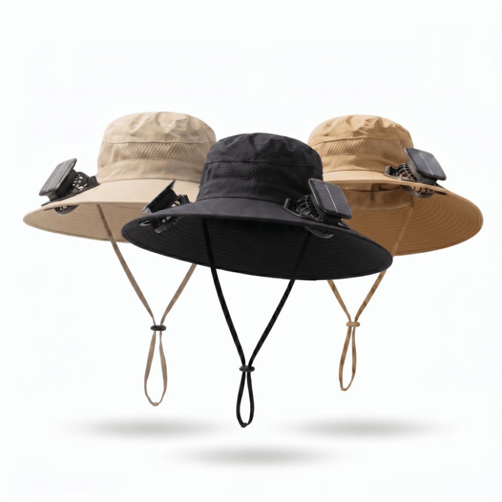 UPF50 Solar Fan Hat Anti-UV Fan Wide Brim Hat Dual Power Fan Fisherman Hat Fishing
