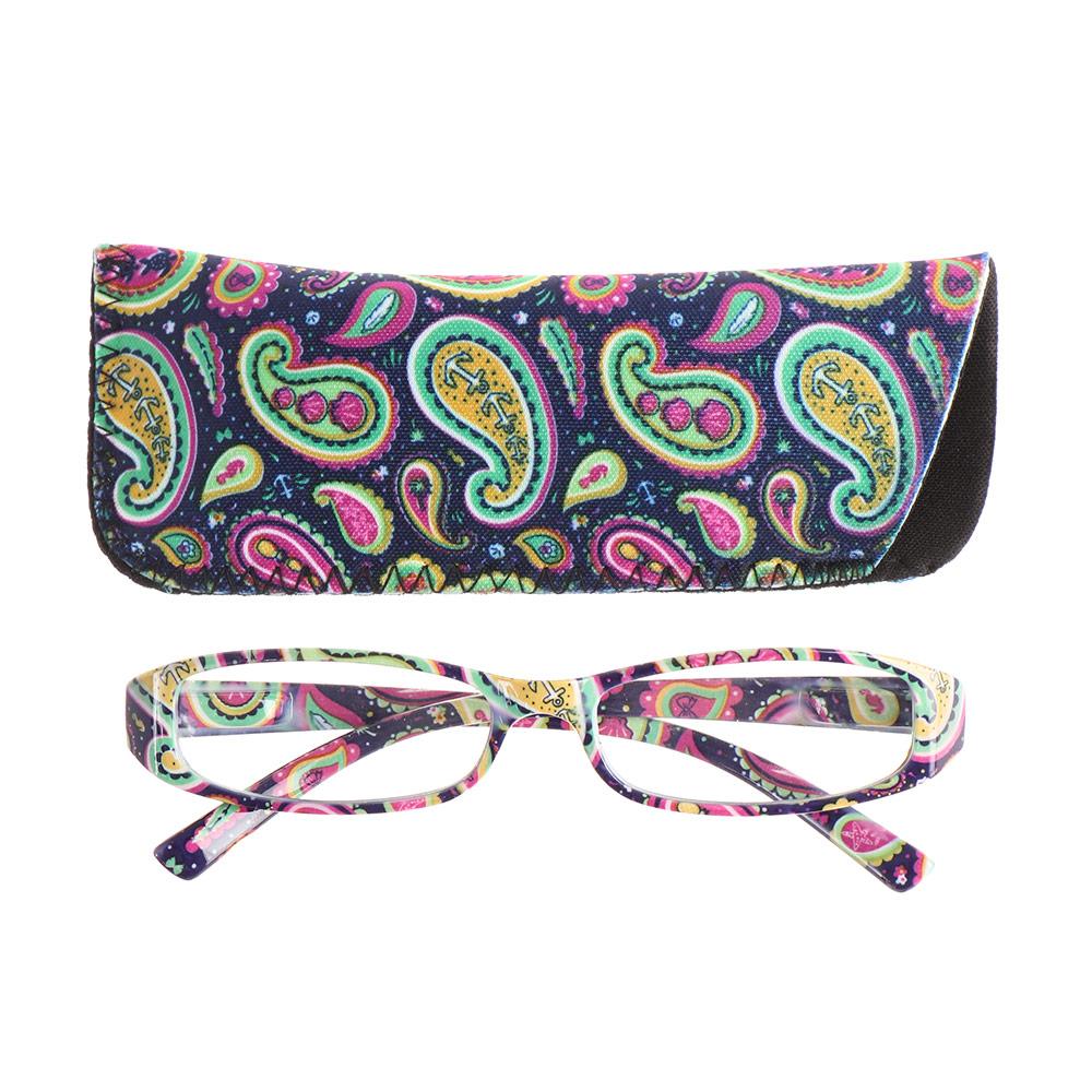 Stylish Women Print Flower Reading Eyeglasses with Eyeglasses Bag Ultra-lightweight PC Frame Prescription Eyeglasses Vision Care +1.00~+4.00