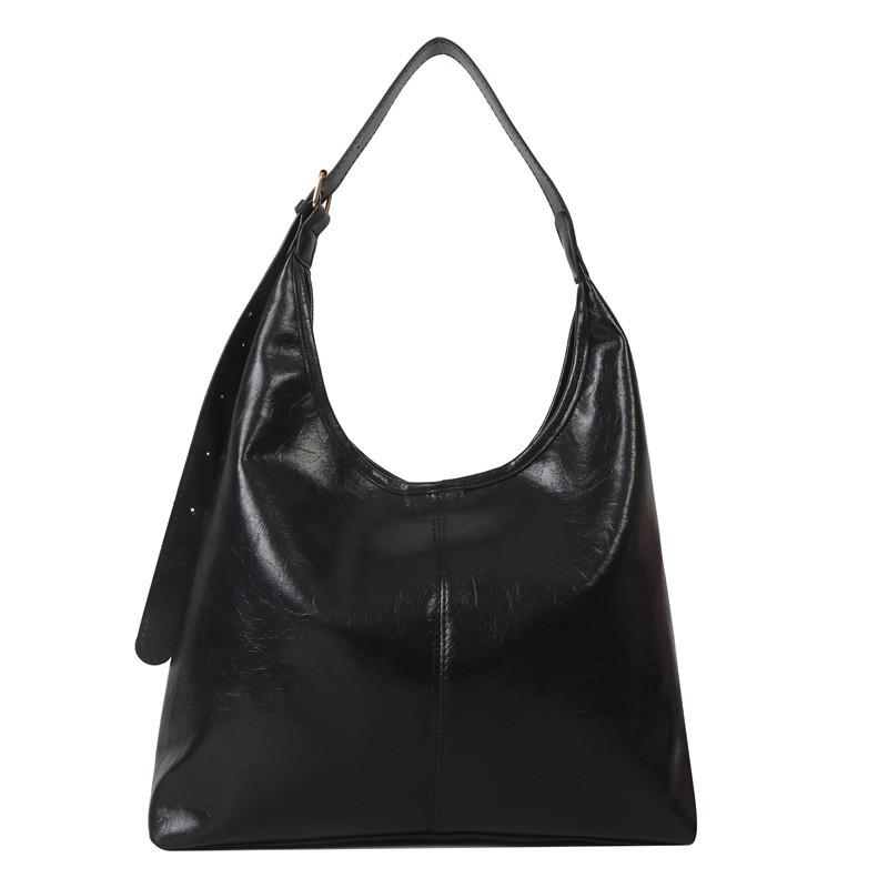 Casual Chic Large Capacity Shoulder Bag For Women Stylish Tote Vintage Design Available In Black Beige Green And Brown