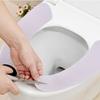 Paste Type Solid Color Toilet Sticker Winter Suede Washable Toilet Seat