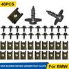 40pcs Universal Engine Shield Cross Screws U-Nut Clip Metal Nut Screw Fastener Screw Washers