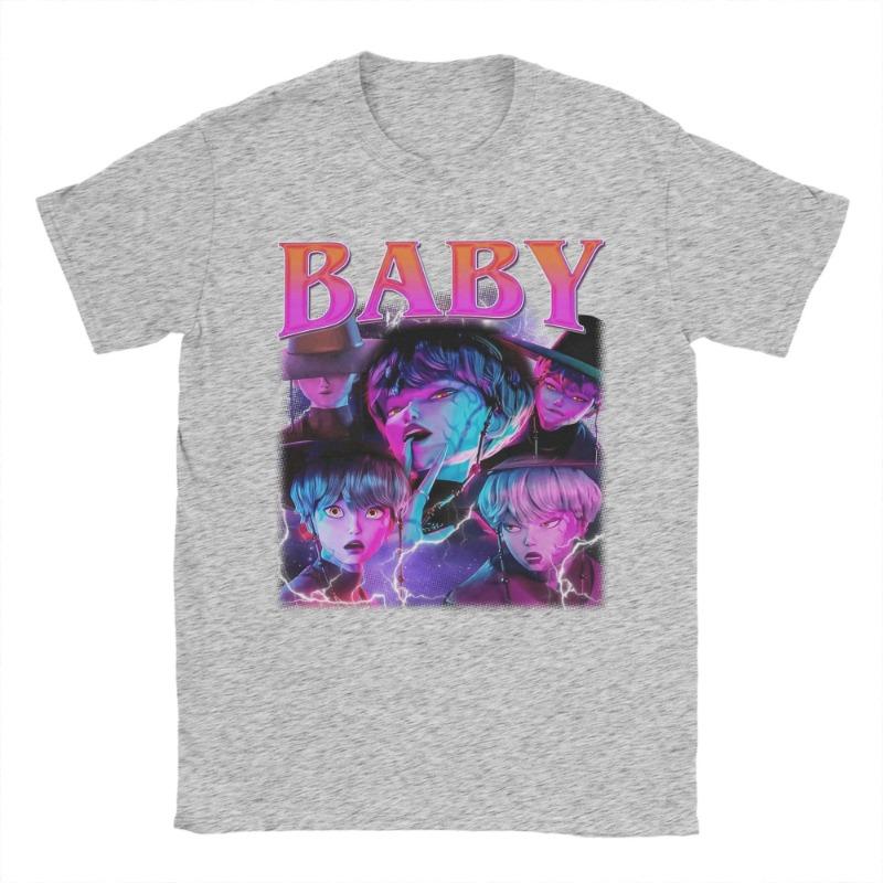 Vintage Baby JINU Saja Boys Kpop Demon Hunters T-Shirts Men Round Collar Cotton T Shirt  Short Sleeve Tees Gift Idea Clothing