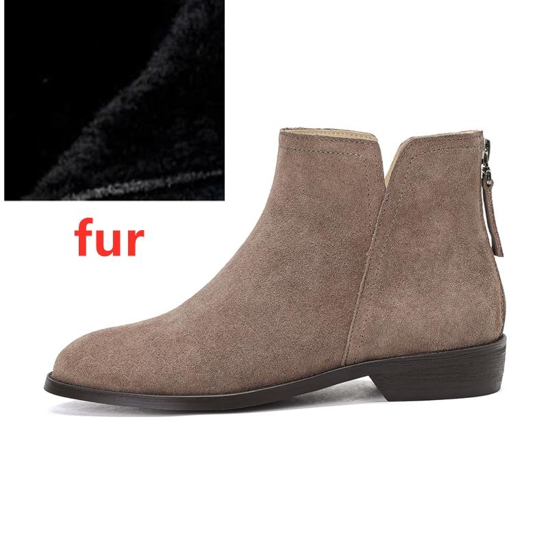 Fashion AIYUQI Women Ankle Boots 2025 New Women's Short Boots Genuine Leather Non-slip Large Size Thick Heel Female Boots