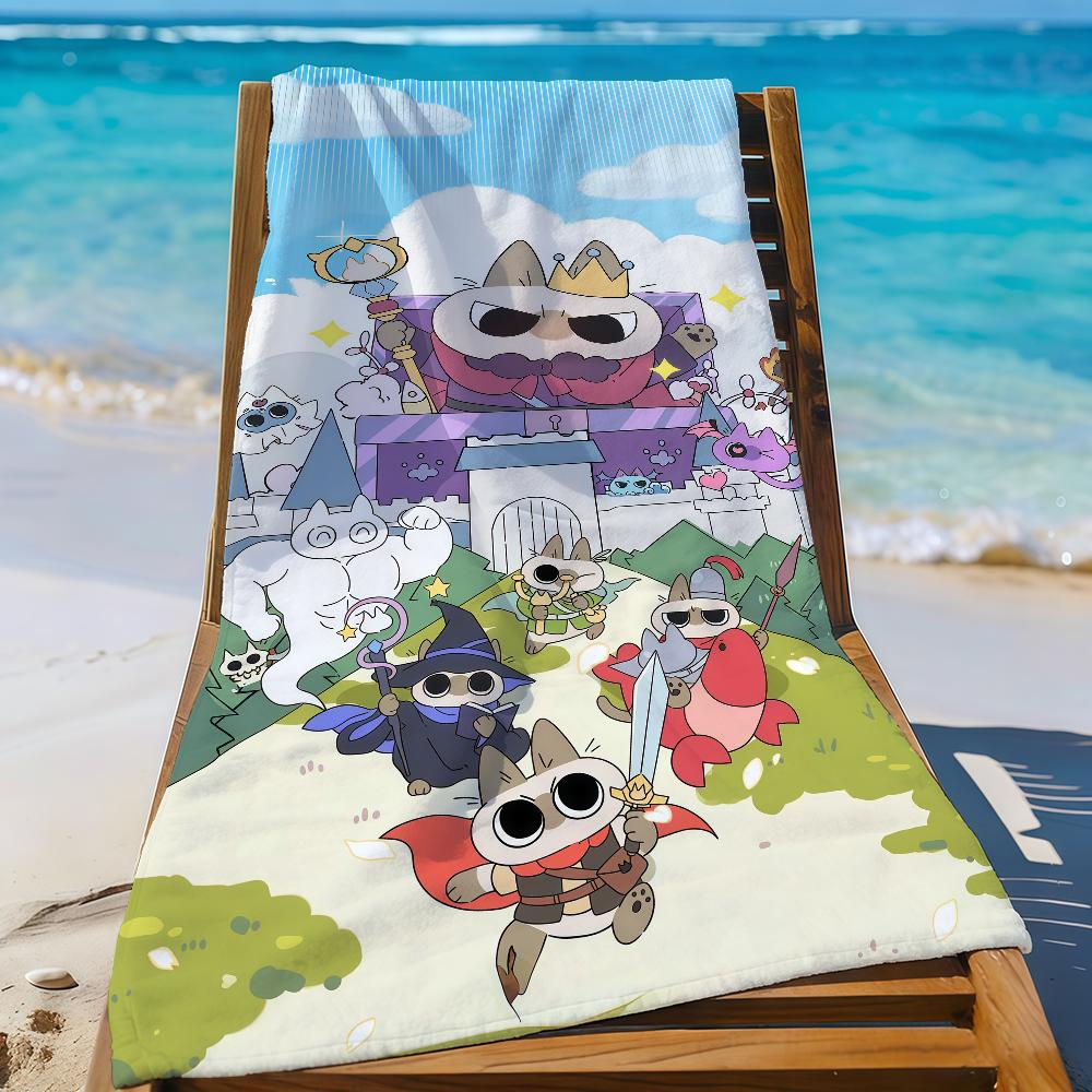 Kawaii A-Azuki Siamese Cat Towel Sports Quick Dry Travel Camping Gear Sandproof Soft Light Large Beach Towel