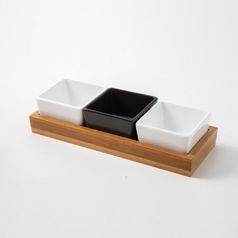Qianxing Ceramic & Bamboo Snack Platter