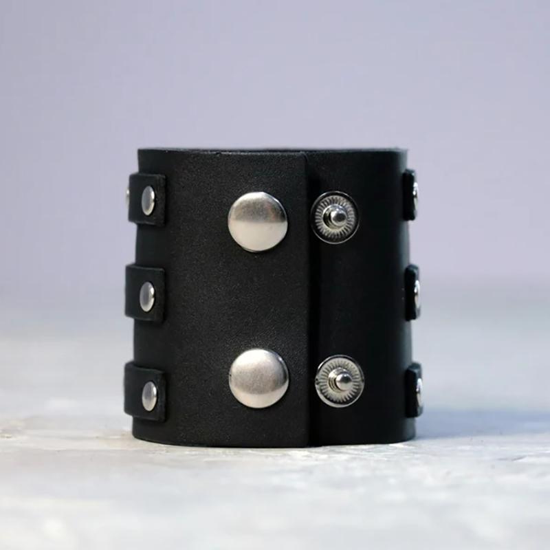 Vintage Lær Armbånd Armmansjett Goth Metall Armbånd Skjult Spenne Justerbar Gotisk Punk Armbånd Herresmykker