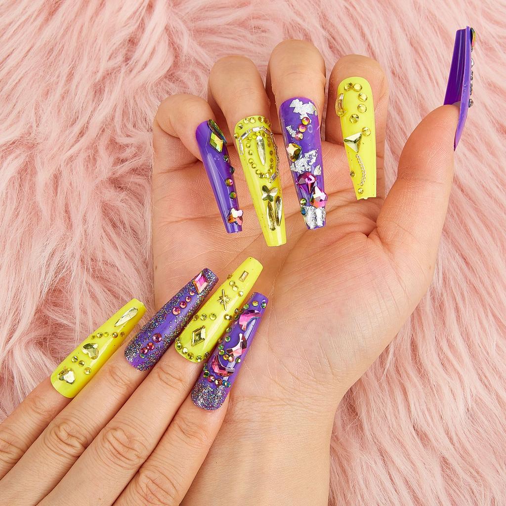 Broca para Nail Art 12 Compartimentos Strass Fundo Plano Broca Formato Especial Unha Vidro AB Aurora Transparente Broca Unha Conjunto de Joias para Nail Art