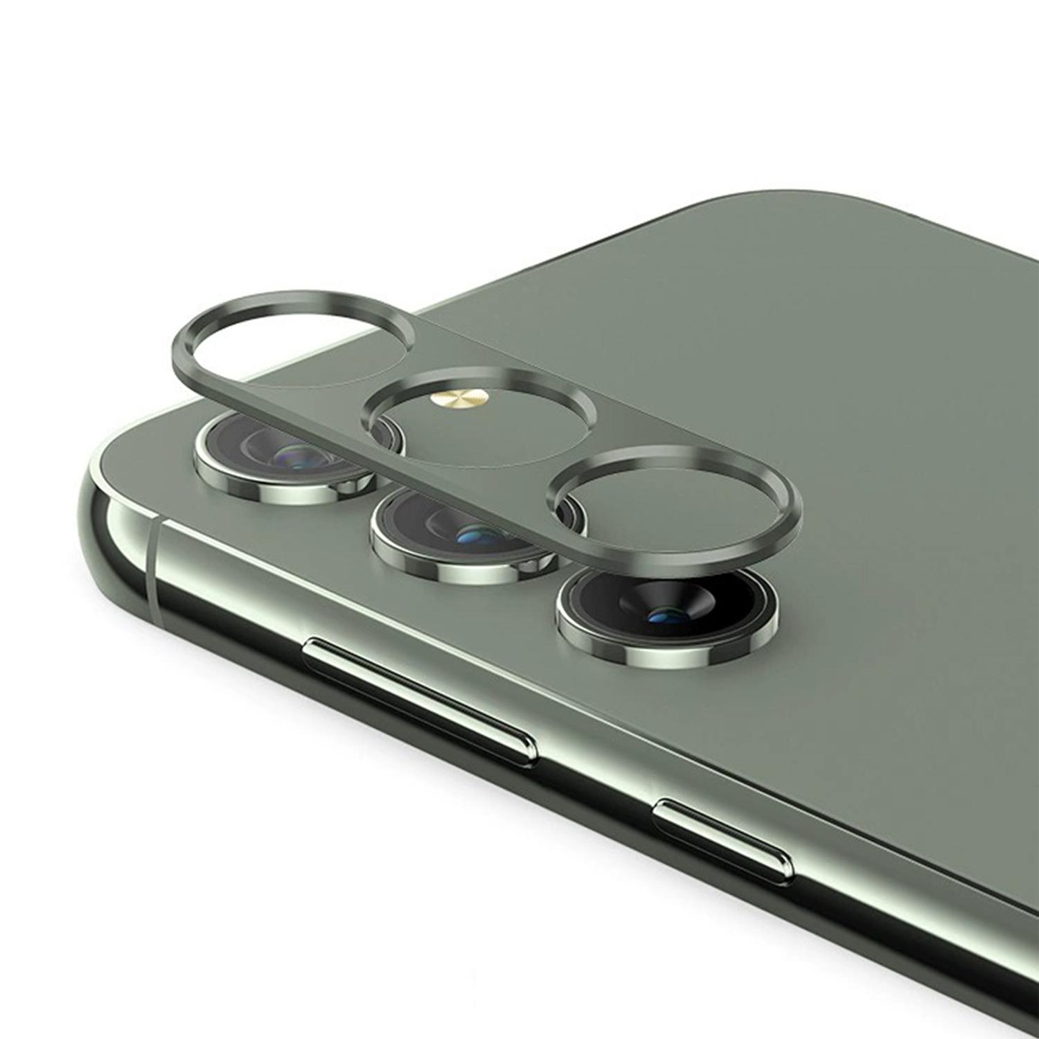 

For Samsung Galaxy S23 Hollow Lens Protector Aluminum Alloy Phone Camera Bezel Cover Green