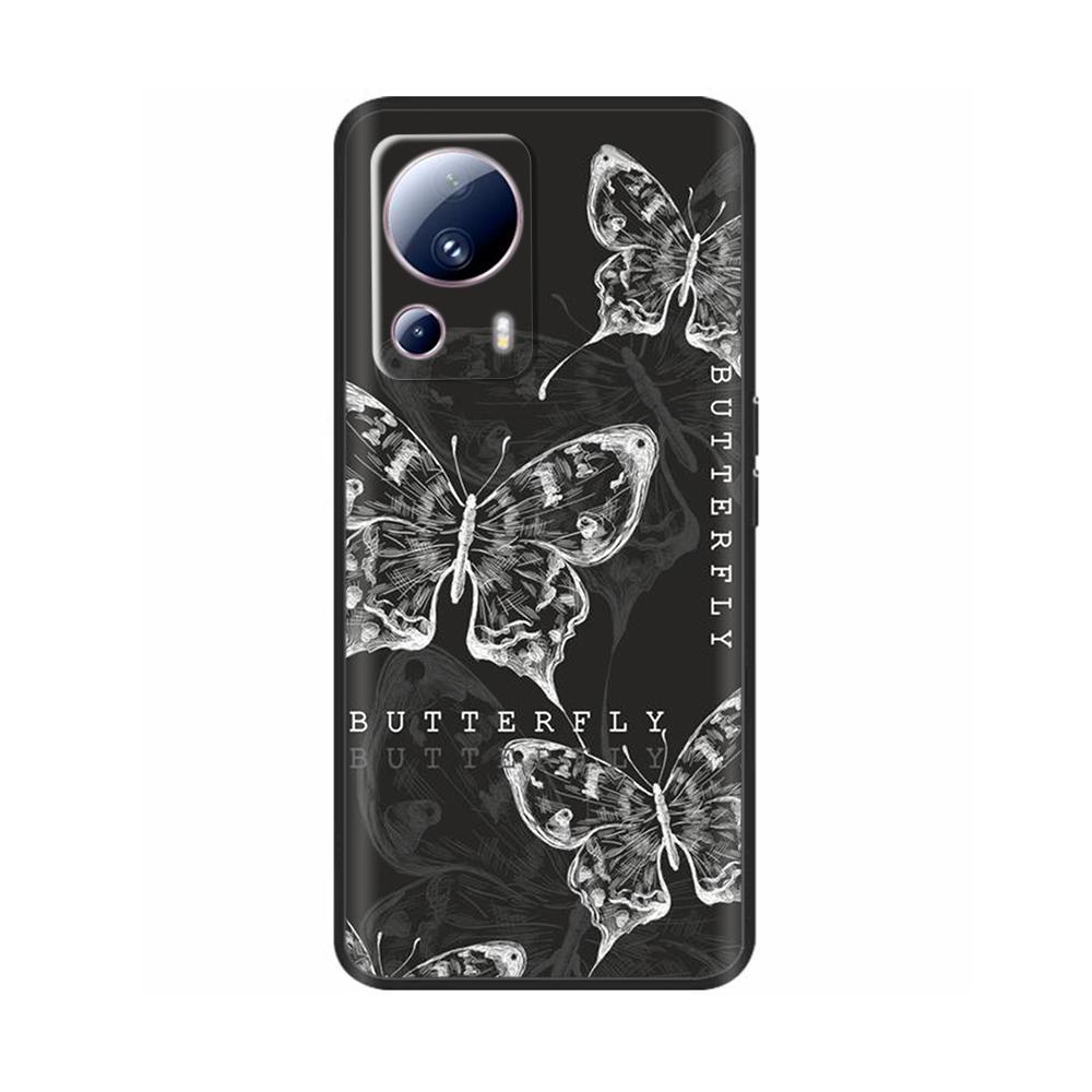 For Xiaomi 13 Lite Case For Xiaomi Mi 13 Lite 5G Flower Soft Liquid Silicone Cover For Xiaomi13lite Protection Back Cover Fundas