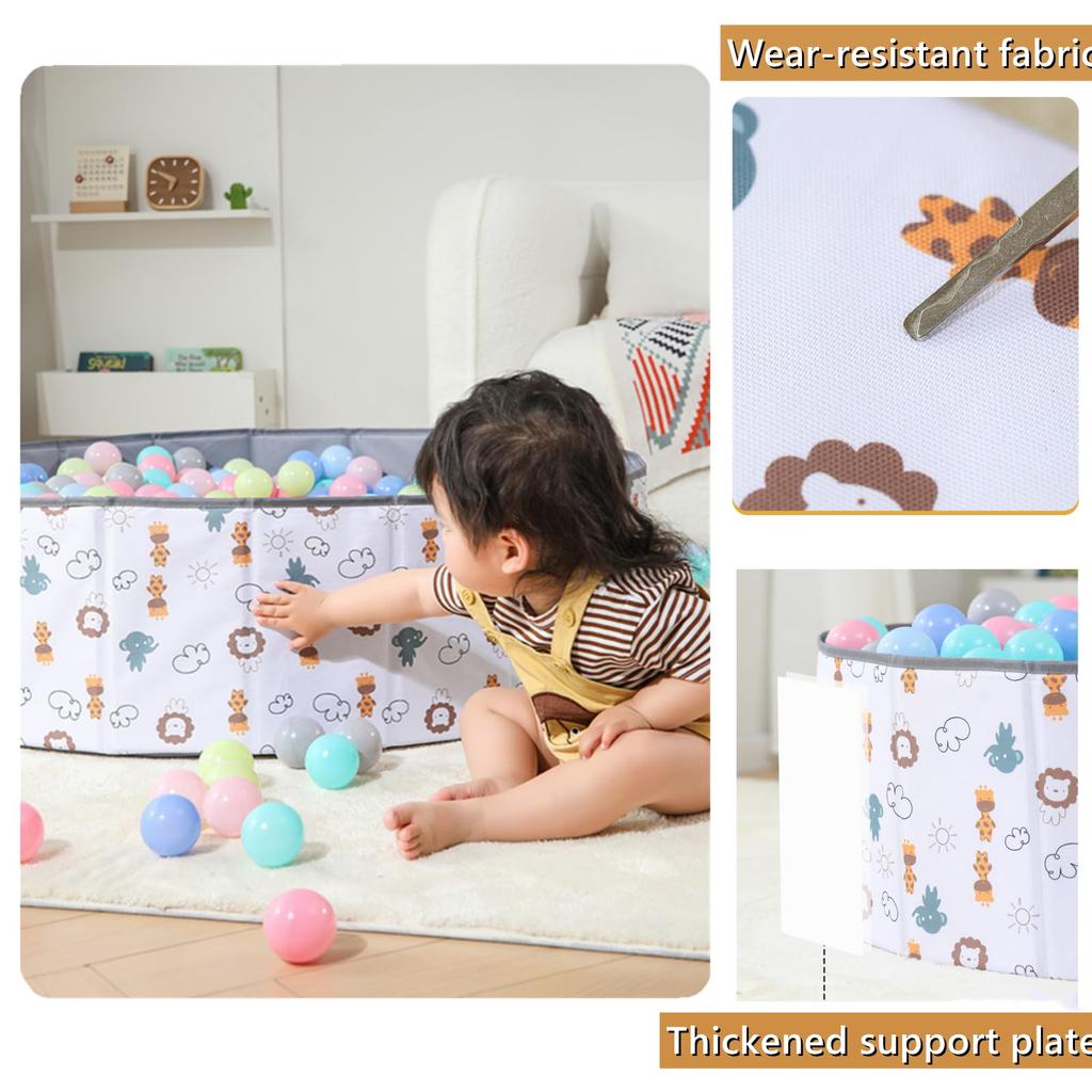 Foldable 120cm100cm Baby Ball Playpen with Storage Bag, Holds Over 800 Balls, Compact, IndoorOutdoor Use, Educational Toy, Birthday, Baby Shower
