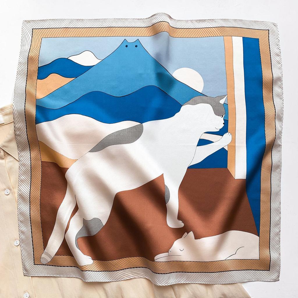 53 * 53 cm Mulberry Silk Lite firkantet skjerf Multifunksjonelt Profesjonell motedekorasjon Silkeskjerf for vår- og høstvarmesjal