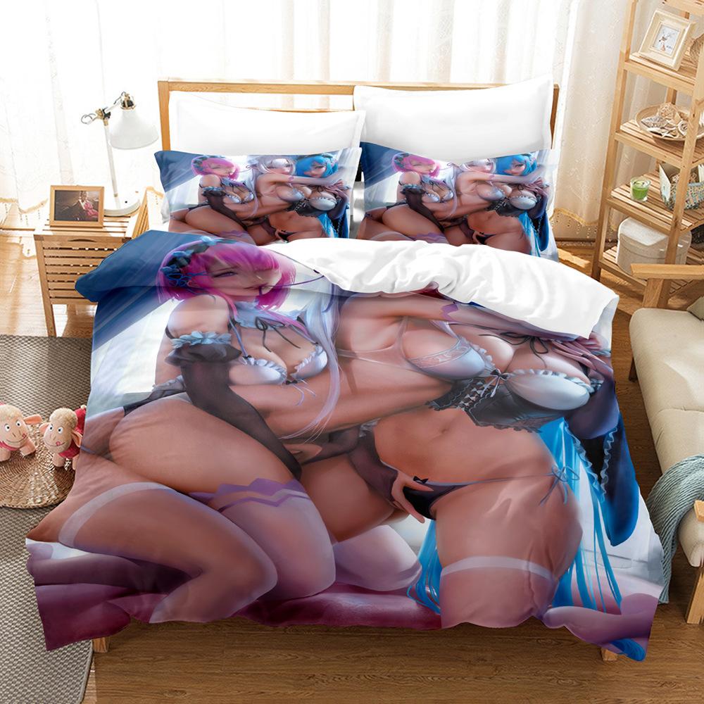 

Digital Printing Chemical Fiber Sexy Beautiful Women Bedding Three-Piece Set, Starting From Approval 133x70