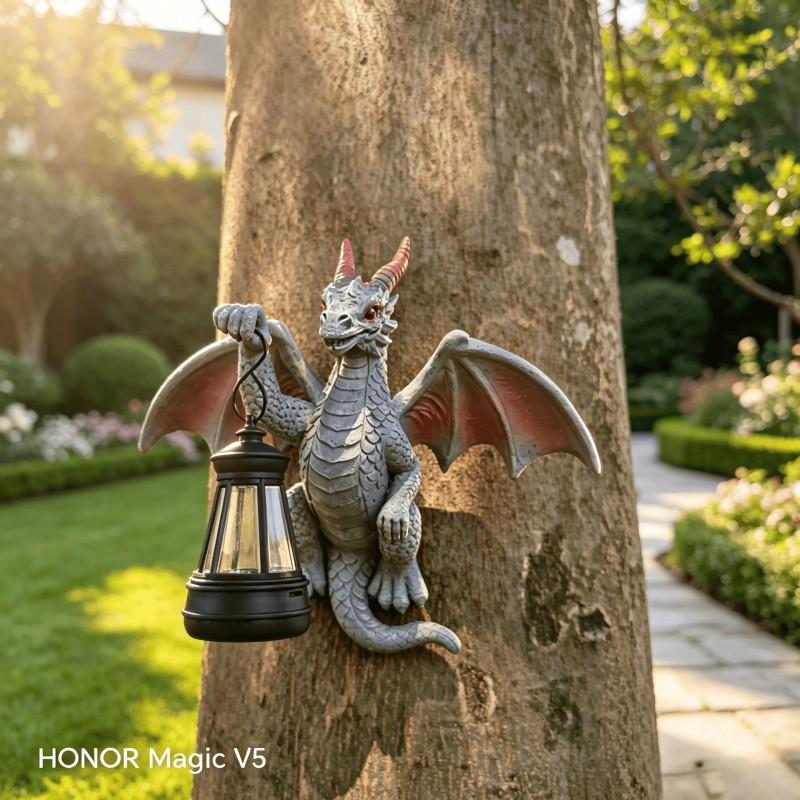 Solar-Powered Dinosaur Wall Decor Garden Yard Outdoor Lighting Decorative Hanging Ornament