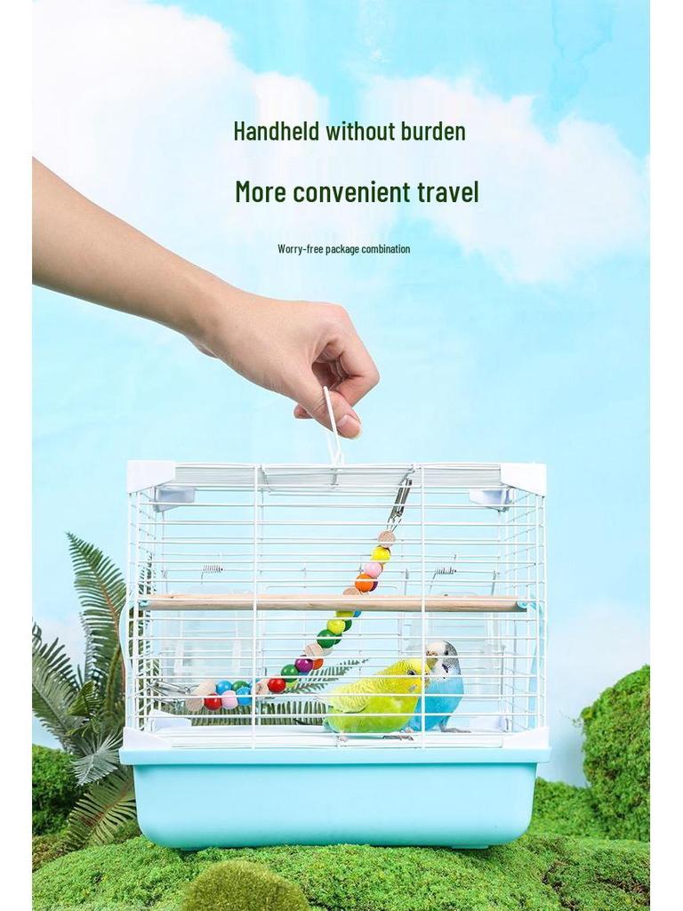 Small Metal Parrot Cage for Cockatiels, Peony Finches, and White-eyes with Tiger Skin Design