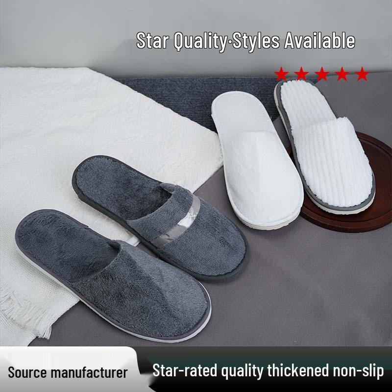 Washable Anti-Slip Winter Fleece Slippers for Guests