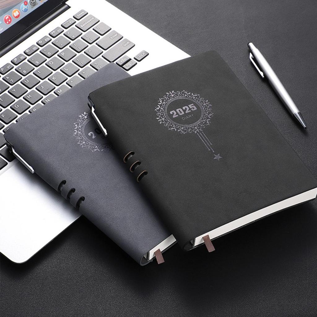 A5 Dickleder Studentenzeitplaner, Jahresplaner 2025, Business-Notizblock, 365-Tage-Tagesplaner, Memo, Notizbuch, 170 Blatt