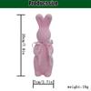 Flocked Easter Bunny Figurine Statue Sculpture with Bowknot for Indoor Desktop