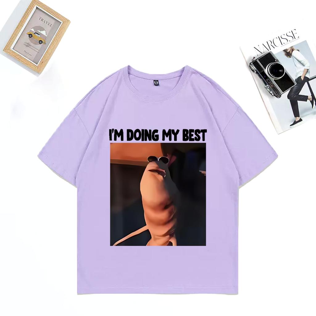 Funny Im Doing My Best Marcus The Worm Meme T Shirts Unisex WOMEN Casual Tshirt Cotton Short Sleeve T Shirt High Quality clothing