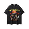 Unisex Retro Skull Print Oversized Cotton Tee Streetwear Hip Hop Casual T-Shirt