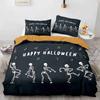 Sugar Skull King Queen Duvet Cover Funny Skeleton Halloween Bedding Set Gothic Spooky Bone Quilt Cover Polyester Comforter Cover