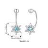 Bamoer 925 Sterling Silver Snowflake Moon Jewelry Set Crystal Blue Front-Back Stud Earrings Earrings for Women Winter Xmas Gift