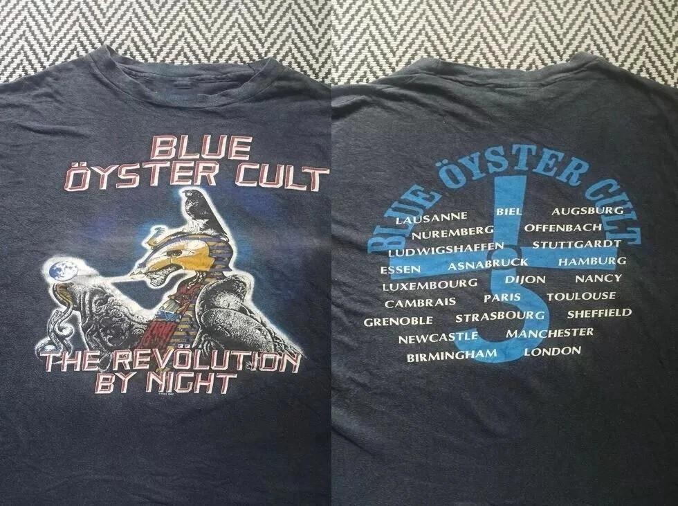 Blue Oyster Cult Shirt Blue Oyster Cult Tour 2 Side Black Tshirt Unisex S5XL Unisex T-Shirt S
