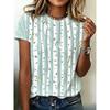 Modisches Damen Rundhals Kurzarm 3D Lässiges Farbprint Lässiges Kurzarm Rundhals T-Shirt