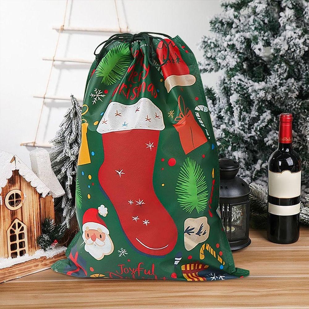 Snowman Xmas Present Sack Large Capacity Candy Bag New Bronzing Christmas Bag  Xmas Gifts