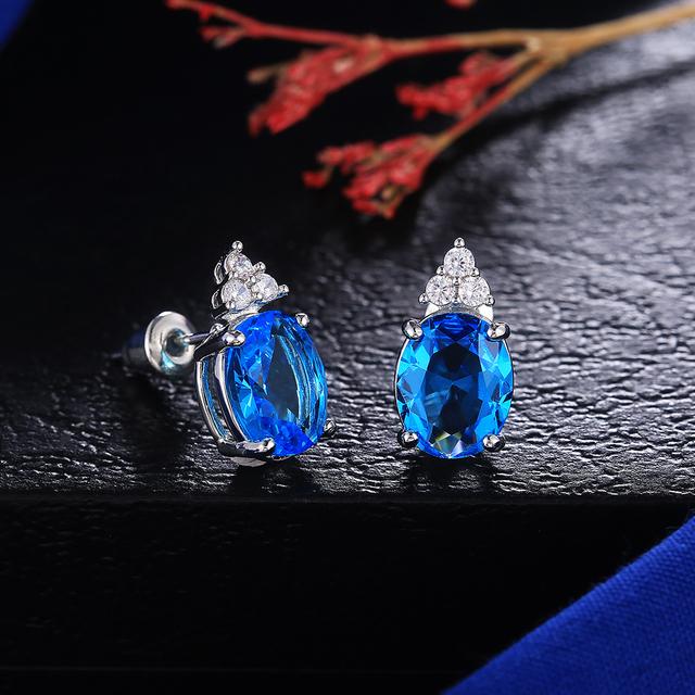 

Новые белые/красные/синие/фиолетовые большие овальные женские серьги-гвоздики с цирконием для вечеринки, изящные девушки, подарок на день рождения, модные серьги, ювелирные изделия