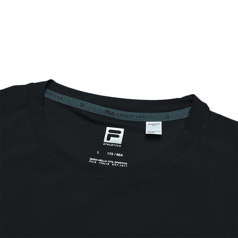 FILA Versatile Solid Color Sports Quick-Dry Breathable Sun Protection T-Shirt Men T-Shirts Deep-Black A11M421132FBK