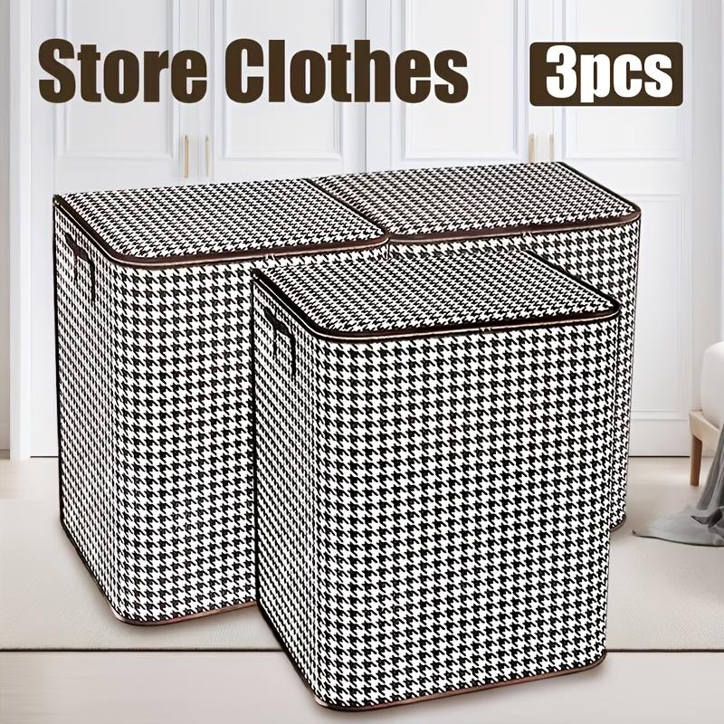 A Set Of 3pcs Extra-Large Thickened Pleated Storage Bags, With A Capacity Of 50.19 Gallons/190 Liters, Foldable And Dustproof, Suitable For Storing
