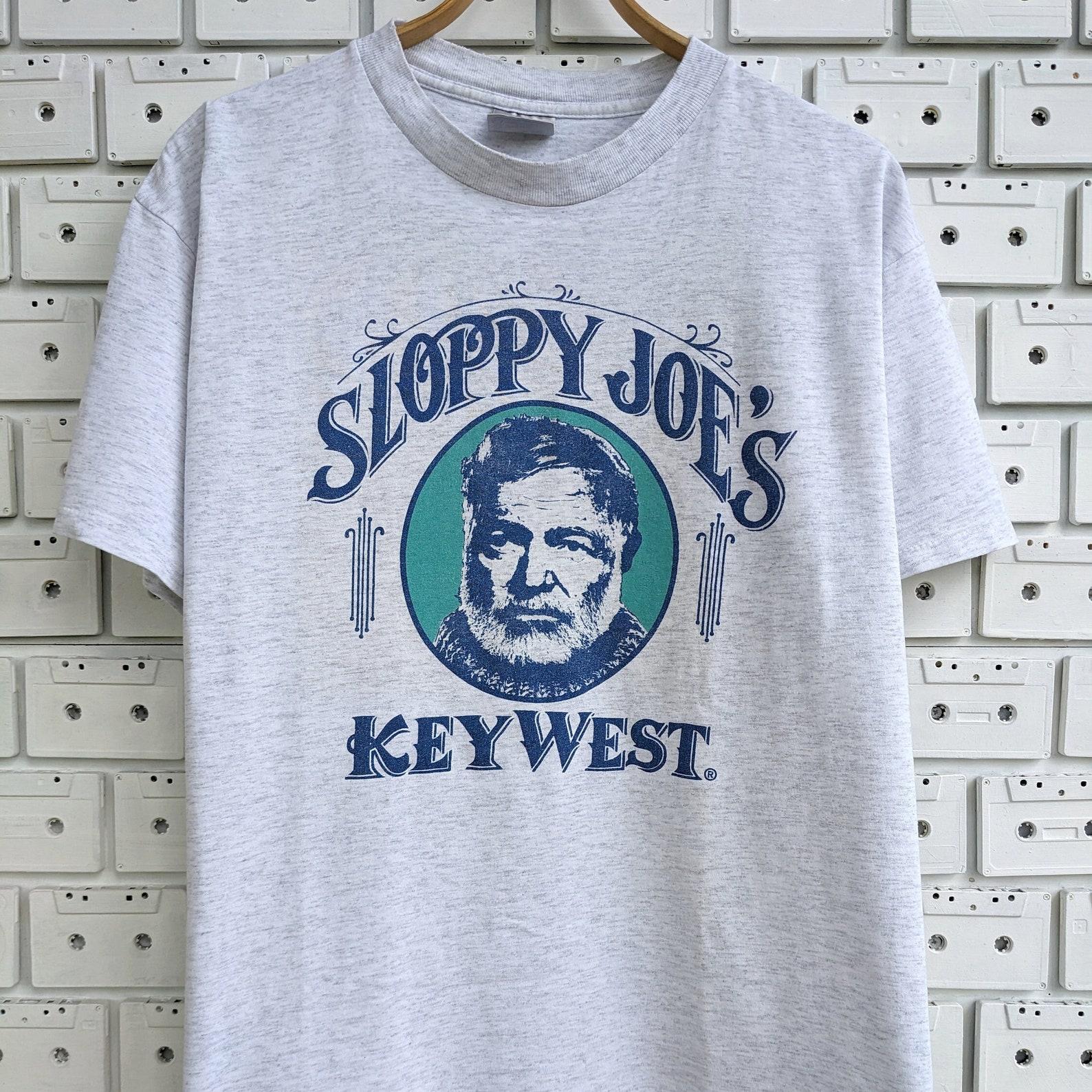 Vintage 90s Sloppy Joe s Bar T shirt Ernest Hemingway Portrait Graphic Key West Florida Tourist Tee Size L L