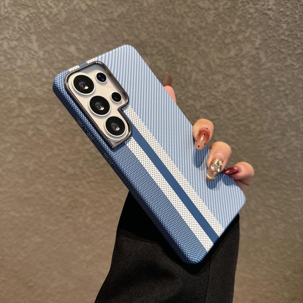 For Samsung Galaxy S26 S25 S24 S23 Ultra Plus Carbon Fiber Texture Case For Magsafe Wireless Charging Alloy Lens PC Points Cover