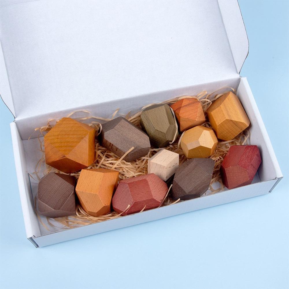 Wooden children's Nordic ins wind colored stone stacking music boys and girls indoor ornaments early education educational toys