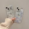 Glitter Fragments Quicksand Case for iPhone 16 15 17 Pro Max Back Cover Anti-fall Airbags Soft Silicone Shell Bumper Phone Funda