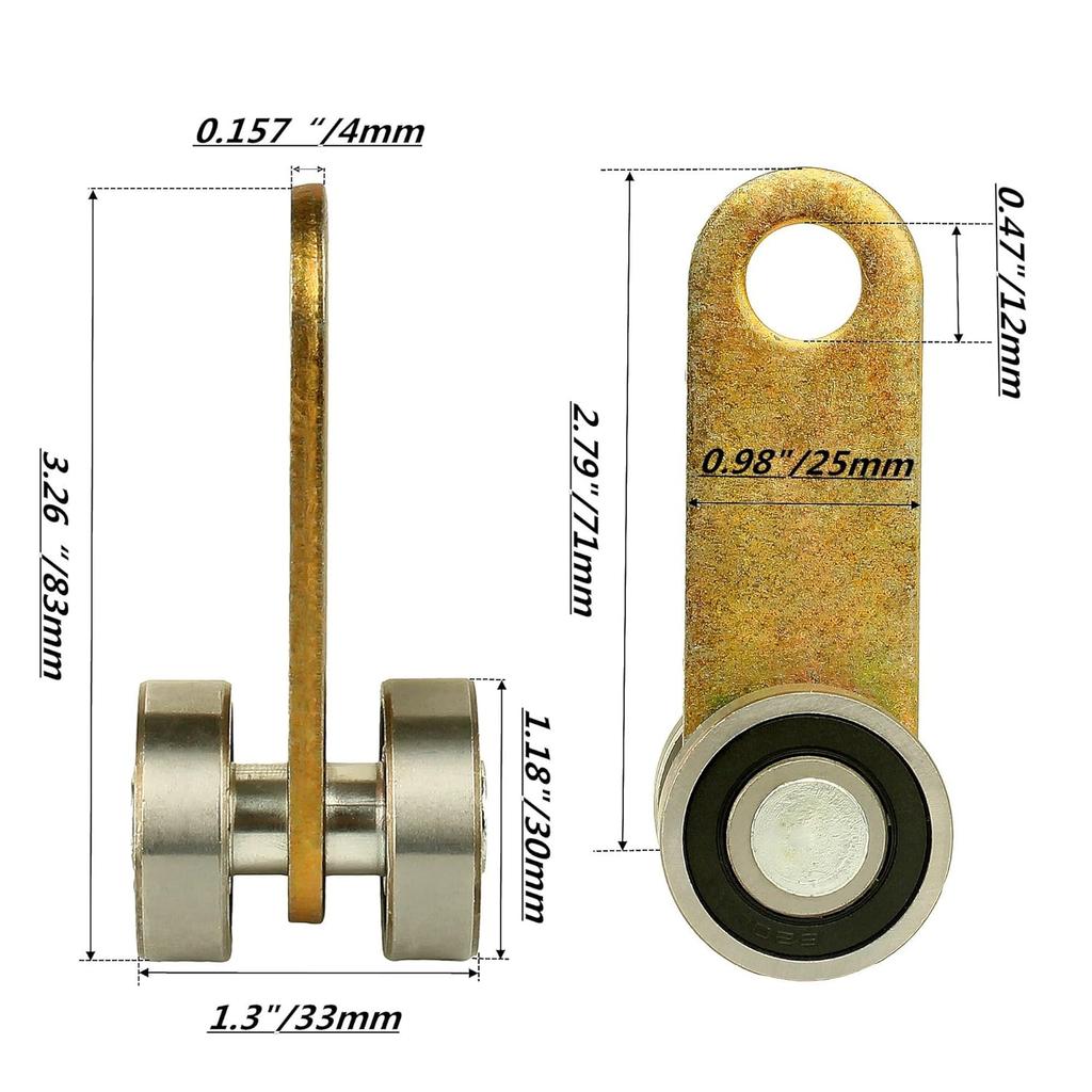2 Wheel Trolley Assembly Rollers, Trolley Roller for Use with 1-5/8" Wide and All1-5/8 or Taller Strut Channel 4pcs