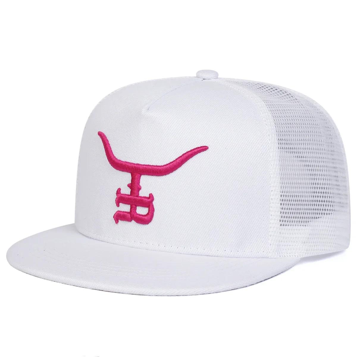 

Unisex R Letter Bull Head Embroidery Hip-hop Net Hats Spring Summer Outdoor Adjustable Casual Baseball Caps Sunscreen Hat Cap белый