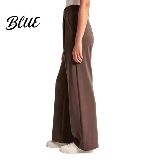Commuting Outfit Women Suit Pants Button Zipper Fly Solid Color Trousers Pocket Decoration with Pockets