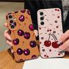 Cherry Bowknots Print Case For Samsung A18 A57 A37 A17 A56 A36 A26 A16 A55 A35 A25 A15 A54 S21 FE S22 S23 S24 Plus S25 S26 Ultra Silicone Cover