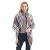 European-American Bouclé Yarn Plaid Triangle Shawl Scarf - Spring Autumn Winter Neck Warmer