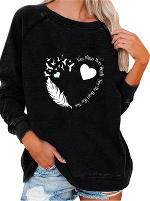 Damen Oversized Pullover Sweatshirt Frühling/Herbst Sweatshirt Mode Print Top Vielseitiges Top