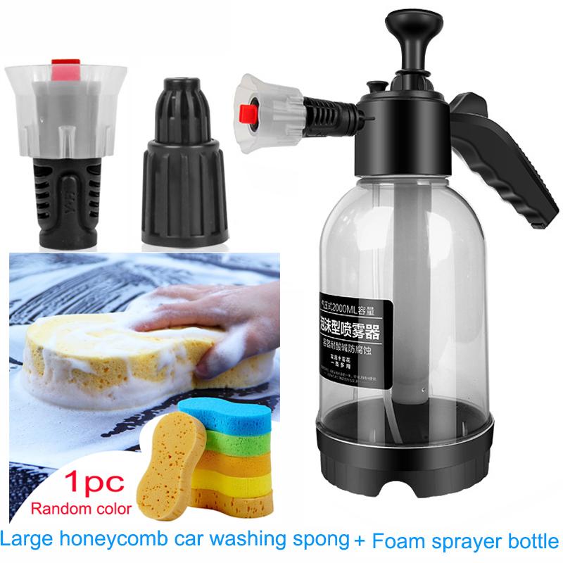 Car Foam Sprayer High/Air Pressure Washer Hand Pump Foam Sprayer Car Wash Pneumatic Bottle 2L Snow Foam Pot Can Clean Accessory