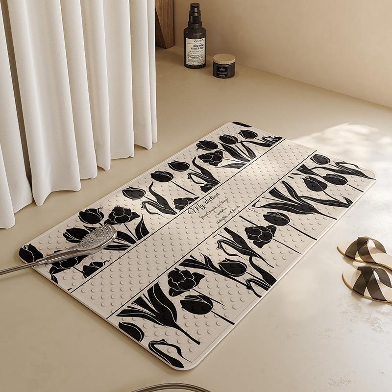 Retro Style Anti-slip Suction Cup Floor Mat for Children  Elderly and Pregnant Women  Bathroom Bathroom  Anti-slip Suction Cup Floor Mat for Bathing