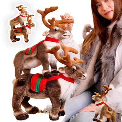 Neu 35/42cm Simulation Rentier Plüschtier Weihnachts Rentier Puppe Weihnachten Elch Spielzeug Frohe Weihnachten Neujahrsgeschenk für Kinder Kissen